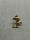 Disney Branded Mickey Mouse Gold-Tone Sterling Silver 20x13mm Pin