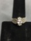 Stunning White Gemstone Sterling Silver Ring Size 6.5
