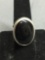 Marion Signed Designer Sterling Silver & Black Onyx Ring Size 7.5