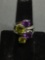 Amazing Cocktail Design Multi Gemstone Sterling Silver Ring Size 7