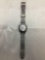 Vintage Swatch Watch Black Face & Black Band with Date - NEW BATTERY - Runs Well