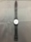 Vintage Swatch Watch White Face with Black Band - NEW BATTERY - Runs Well