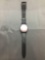 Vintage Swatch Watch Red Face with White Bar - NEW BATTERY - Runs Well