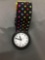 Vintage Large Face White Face Swatch Watch with Flexible Polka Dot Band - NEW BATTERY - Runs Well