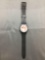 Vintage Swatch Watch with White Face & Red @ Symbol - NEW BATTERY - Runs Well