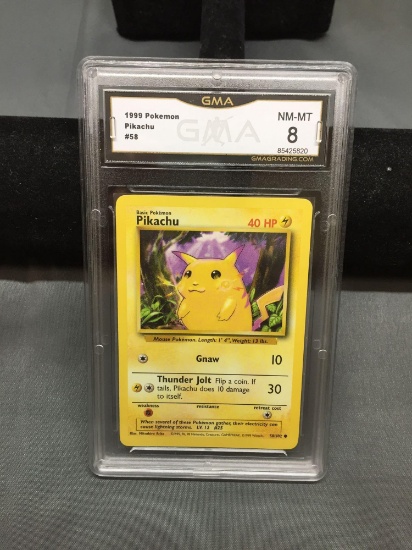 GMA Graded 1999 Pokemon Base Set PIKACHU Trading Card - NM-MT 8
