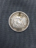 1871 United States Seated Liberty Silver Half Dime - 90% Silver Coin