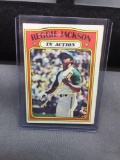 1972 Topps #436 REGGIE JACKSON In Action A's VINTAGE Baseball Card
