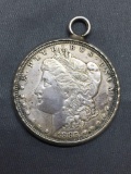 1885-O United States Morgan Silver Dollar - 90% Silver Coin in Pendant Bezel