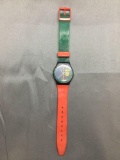 Vintage Swatch Watch with Swatch Shield Face - NEW BATTERY - Runs Well