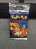 Sealed Pokemon Base Set Unlimited 11 Card Long Crimp Retail Booster Pack - Charizard Art - 20.75
