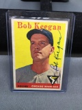 Hand Signed 1958 Topps #200 BOB KEEGAN White Sox Autographed Vintage Baseball Card