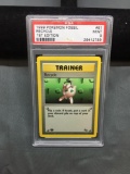 PSA Graded 1999 Pokemon Fossil 1st Edition RECYCLE Trading Card - MINT 9