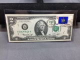 Very Rare 1976 United States Jefferson $2 Bill Note with April 13, 1776 Stamp - Uncirculated