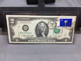 Very Rare 1976 United States Jefferson $2 Bill Note with April 13, 1776 Stamp - Uncirculated