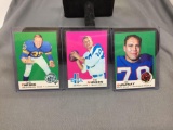 3 Card Lot of 1969 Topps Football Cards from Complete Set Break