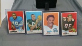 4 Card Lot of 1969 Topps Football Cards from Complete Set Break