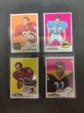 4 Card Lot of 1969 Topps Football Cards from Complete Set Break