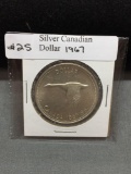 1967 Canada Silver Dollar Coin - 80% Silver