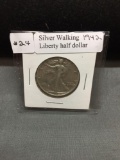 1942 United States Walking Liberty Silver Half Dollar - 90% Silver Coin