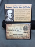 1953 United States Franklin Silver Half Dollar - 90% Silver Coin in Display Folder