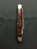 Artisan WoodInlay Vintage Pocket Knife from Estate