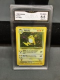GMA Graded 1999 Pokemon Base Set RAICHU Holo Rare Trading Card - EX-NM+ 6.5