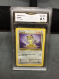 GMA Graded 1999 Pokemon Jungle MEOWTH Trading Card - NM-MT 8.5+