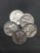 5 Count Lot of Mixed Date United States Mercury Silver Dimes - 90% Silver Coins from COIN STORE