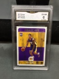 GMA Graded 2017-18 Hoops KYLE KUZMA Lakers ROOKIE Basketball Card - EX-NM 6