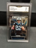 GMA Graded 2019 Panini Prizm Emergent CHRISTIAN MCCAFFREY Panthers Football Card - NM 7