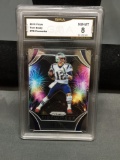 GMA Graded 2019 Panini Prizm Fireworks TOM BRADY Patriots Football Card - NM-MT 8