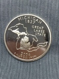 United States PROOF 90% Silver State Quarter from COIN STORE HOARD - Michigan
