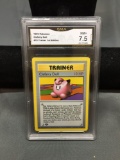 GMA Graded 1999 Pokemon Base Set 1st Edition CLEFAIRY DOLL Trading Card - NM+ 7.5