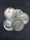 5 Count Lot of Mixed Date United States Mercury Silver Dimes - 90% Silver Coins from COIN STORE