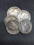 5 Count Lot of Mixed Date United States Mercury Silver Dimes - 90% Silver Coins from COIN STORE