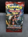 Factory Sealed Pokemon SUN & MOON CRIMSON INVASION 10 Card Booster Pack