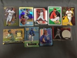 9 Card Lot of Baseball Serial Numbered, Prizm & Refractor Cards with Hall of Famers & Stars