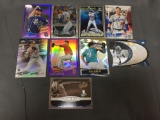 9 Card Lot of Baseball Serial Numbered, Prizm & Refractor Cards with Hall of Famers & Stars