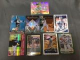 9 Card Lot of Baseball Serial Numbered, Prizm & Refractor Cards with Hall of Famers & Stars