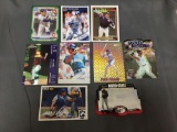 9 Card Lot of Baseball Serial Numbered, Prizm & Refractor Cards with Hall of Famers & Stars