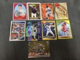 9 Card Lot of Baseball Serial Numbered, Prizm & Refractor Cards with Hall of Famers & Stars