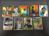 9 Card Lot of Baseball Serial Numbered, Prizm & Refractor Cards with Hall of Famers & Stars