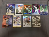 9 Card Lot of Baseball Serial Numbered, Prizm & Refractor Cards with Hall of Famers & Stars