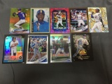 9 Card Lot of Baseball Serial Numbered, Prizm & Refractor Cards with Hall of Famers & Stars