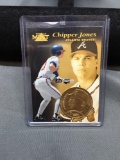 1997 Pinnacle Mint Chipper Jones Card with Rare Limited Edition Gold Plate Chipper Jones Coin Insert