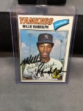 Hand Signed 1977 Topps WILLIE RANDOLPH Yankees Autographed Vintage Baseball Card