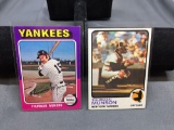 2 Card Lot of THURMAN MUNSON Yankes Vintage Baseball Cards - 1973 Topps & 1975 Topps