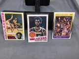 3 Card Lot of Vintage KAREEM ABDUL-JABBAR Lakers Basketball Cards from Collection