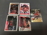 5 Card Lot of MICHAEL JORDAN Chicago Bulls Basketball Cards from HUGE JORDAN HOARD - WOW